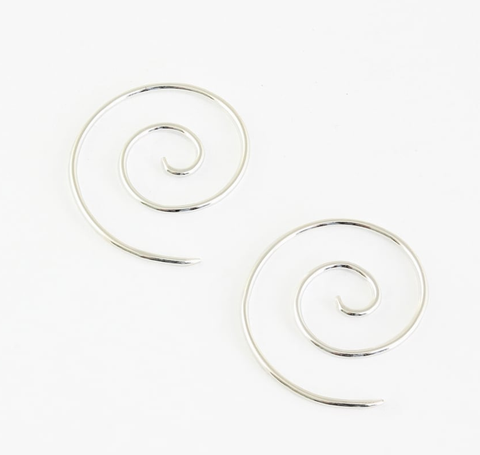 Kingsley Ryan - Plain Spiral Silver Earrings (PAIR)