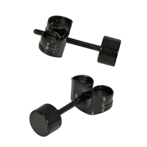 Kingsley Ryan - Black PVD Disk Steel Ear Stud