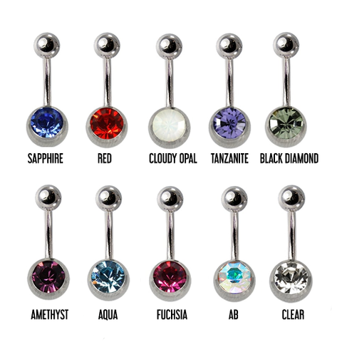 Kingsley Ryan -  8mm Steel Jewelled Belly Bar