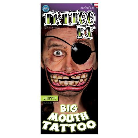 Tinsley Transfers - Big Mouth Tattoo Chipped