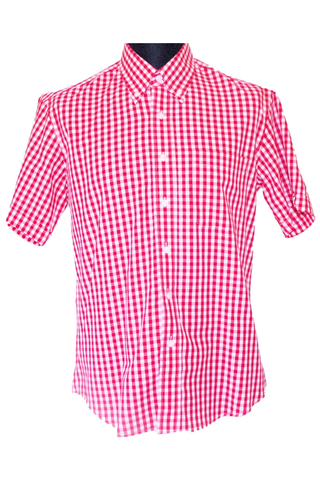 Warrior England - Classic Button Down Fitz Red/White Check