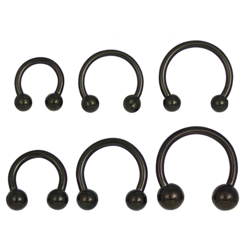 Kingsley Ryan - Surgical Steel PVD Black Horseshoe