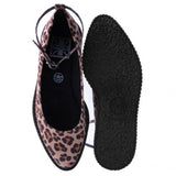 T.U.K - Leopard Print Ballet Ankle Strap Creeper Flats SIZE UK 6
