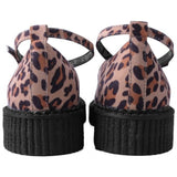T.U.K - Leopard Print Ballet Ankle Strap Creeper Flats SIZE UK 6