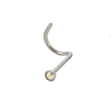 Kingsley Ryan -  Twist Back Gemset Polished Titanium Nose Pin