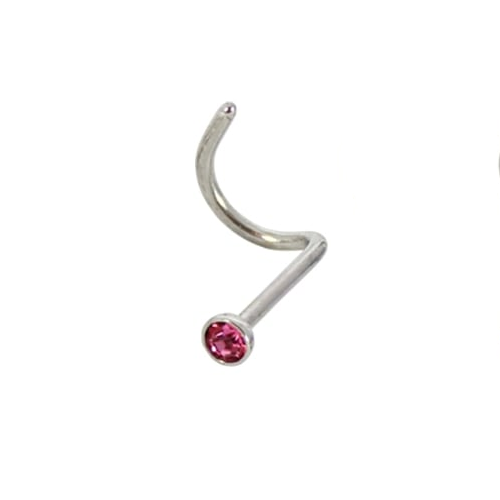 Kingsley Ryan -  Twist Back Gemset Polished Titanium Nose Pin