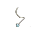 Kingsley Ryan -  Twist Back Gemset Polished Titanium Nose Pin