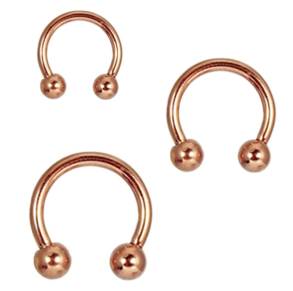 Kingsley Ryan - Rose Gold PVD Surgical Steel Horseshoe