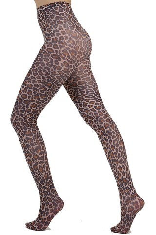 Pamela Mann - Small Leopard Printed Tights Natural