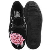 T.U.K -  Black Velvet 3D Embroidered Rose Creeper