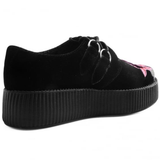 T.U.K -  Black Velvet 3D Embroidered Rose Creeper