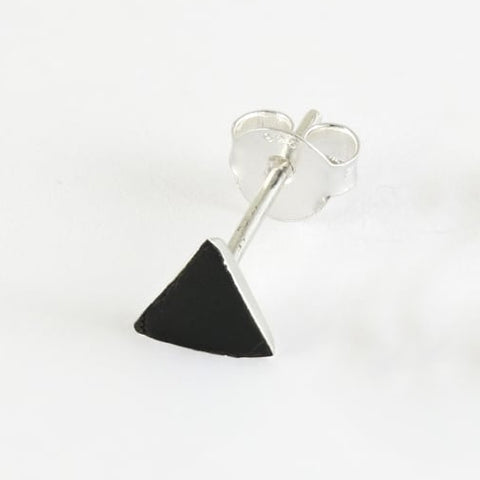 Kingsley Ryan - Black Stone Triangle Ear Stud