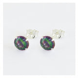 Kingsley Ryan -Silver 6mm Rainbow Clawset Ear Stud (PAIR)