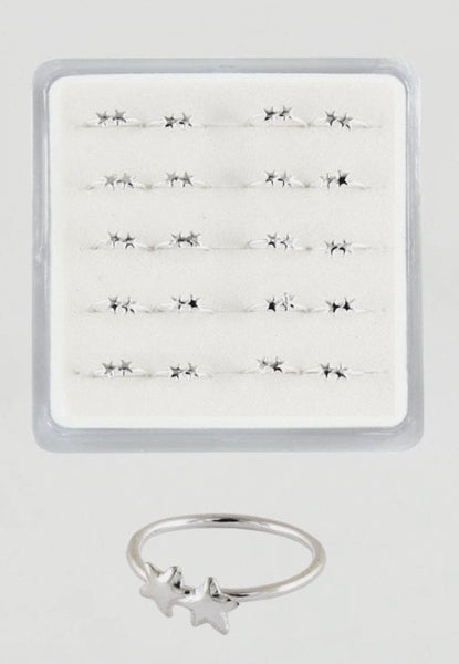 Kingsley Ryan - Silver Double Star Nose Ring