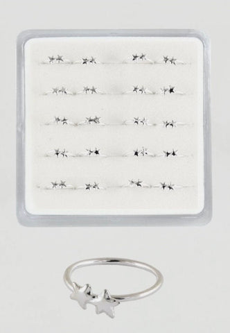 Kingsley Ryan - Silver Double Star Nose Ring