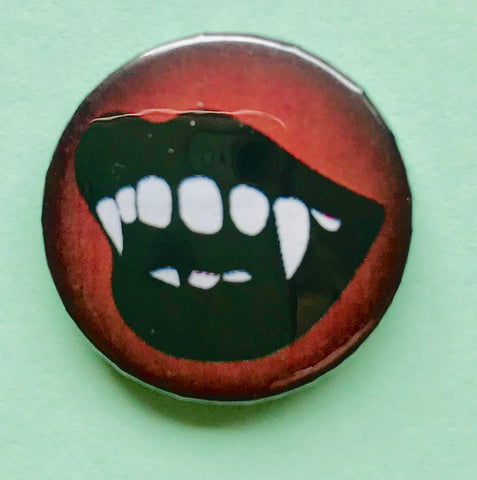 25mm Button Badge - Rocky Horror Fangs