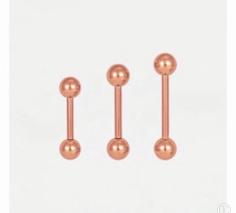 Kingsley Ryan - 316L Surgical Steel Rose Gold PVD Barbell