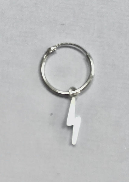 Kingsley Ryan - Dangly Lightning Bolt Silver Ear Hoop