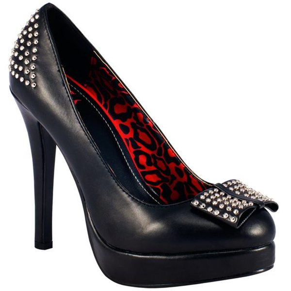 T.U.K - Leather Studded Bow Heel