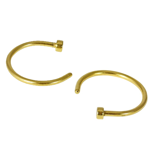 Buy Single Pearl Chain Gold Nose Ring in UK - Style ID: NR-3008 - Diya
