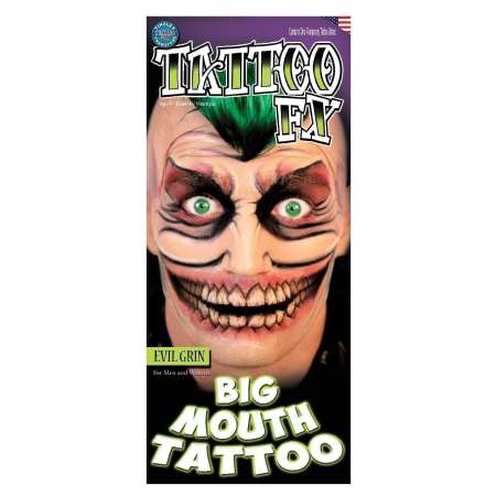 Tinsley Transfers -  Big Mouth Tattoo Evil Grin